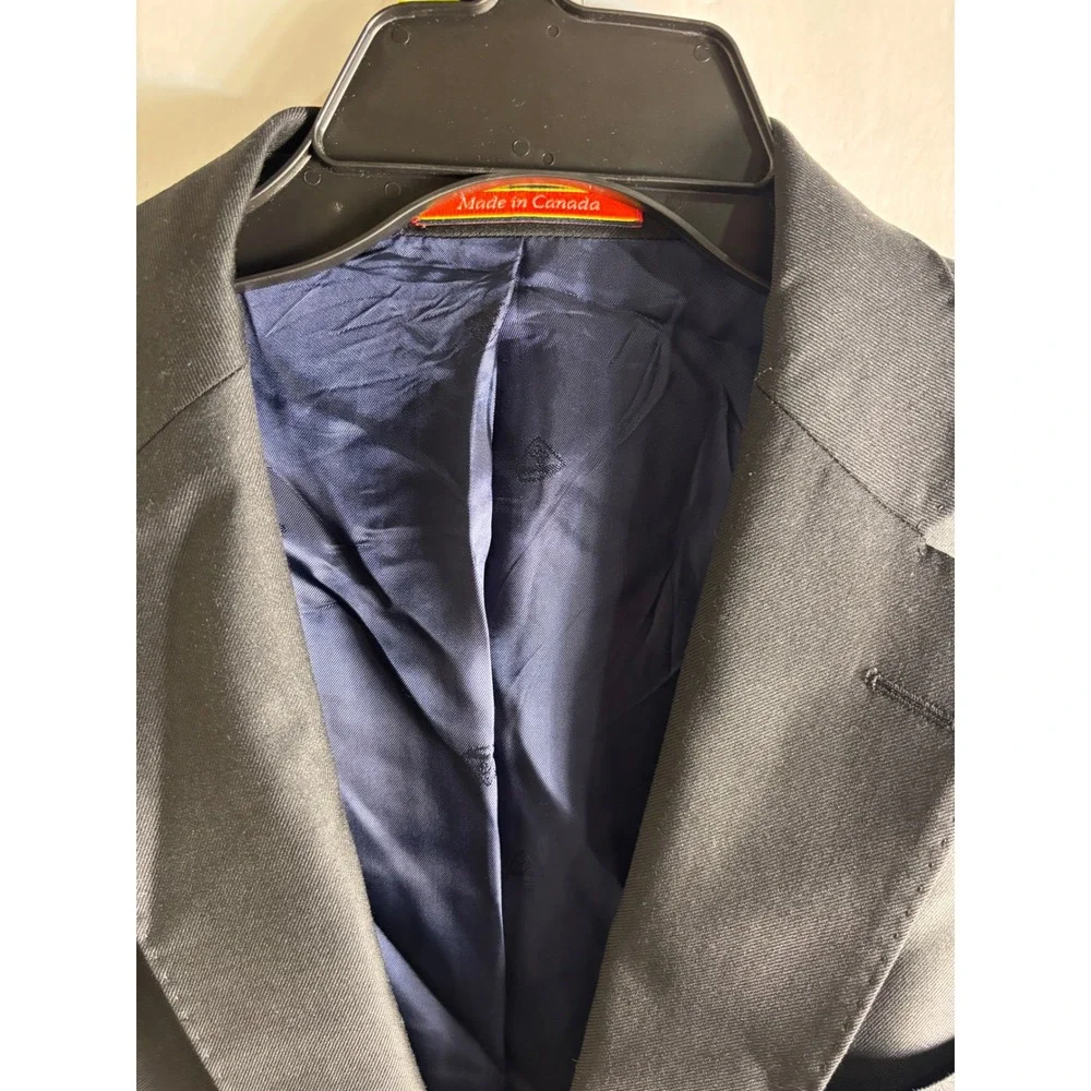 Cremieux Mens Blazer 42R Black Loro Piana Wool Two Button Canada NANTES-R CT